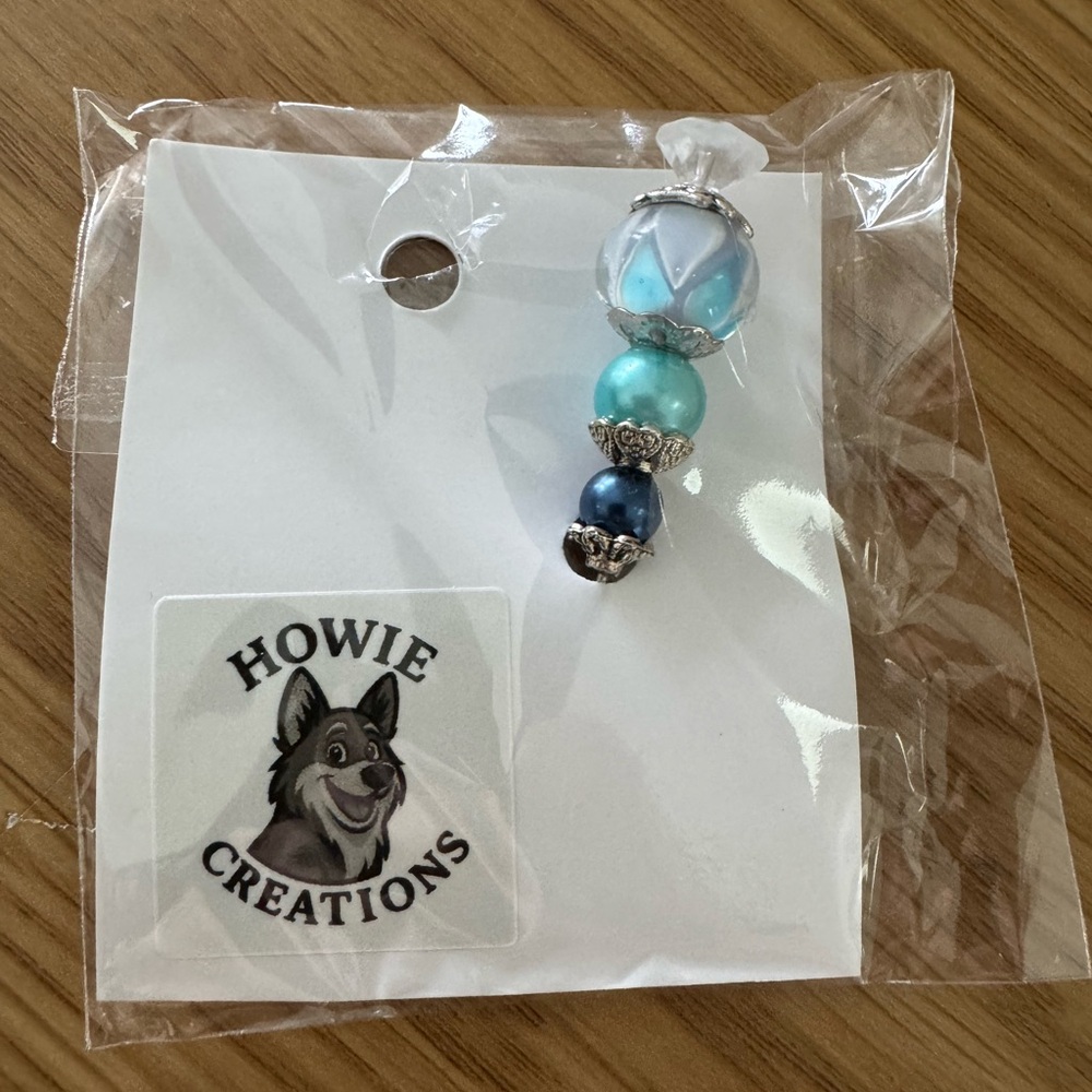 Howie Creations Blue Beaded Stick Pin - NWOT